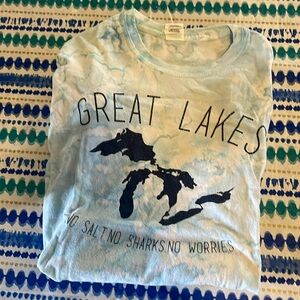 Tie-dye blue and white T-shirt